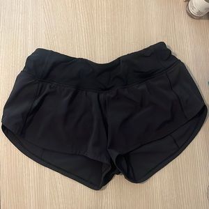 Black Lulu Lemon Hotty Hot Low rise shorts